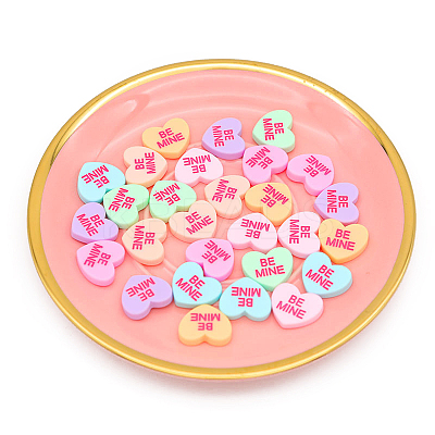 Opaque Resin Cabochons HEAR-PW0002-046A-1