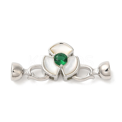 Flower Brass Shell Fold Over Clasps KK-A227-05P-1