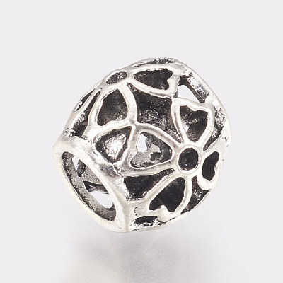 Hollow Alloy European Beads MPDL-L016-13AS-1
