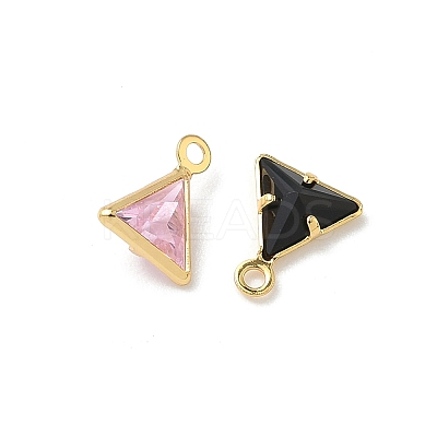 Brass with Cubic Zirconia and Glass Pendants KK-Z136-28G-1