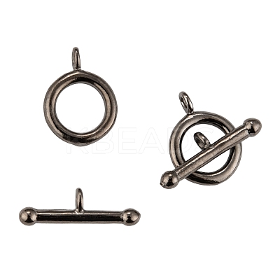 Brass Ring Toggle Clasps KK-L116-30B-1