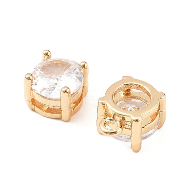 Brass Micro Pave Cubic Zirconia Pendants KK-D382-04G-03-1
