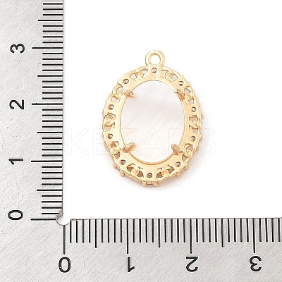 Brass Micro Pave Clear Cubic Zirconia Pendants KK-C080-05G-1