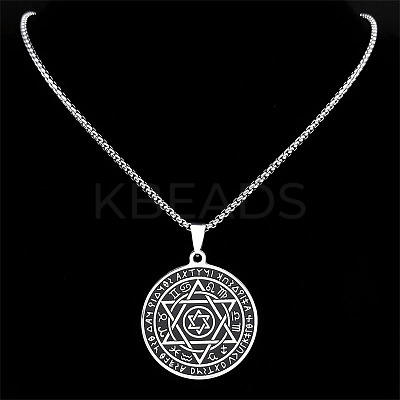 201 Stainless Steel Star of David 12 Constellation Pendant Necklaces LS-NJEW-K283-32P-1