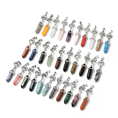 Natural & Synthetic Gemstone Double Terminated Pointed Big Pendants G-J393-FP-1