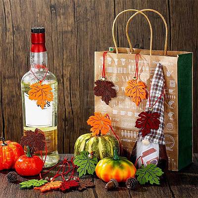 Autumn DIY Maple Leaf Tree Felt Hanging Ornaments DIY-WH0407-04-1