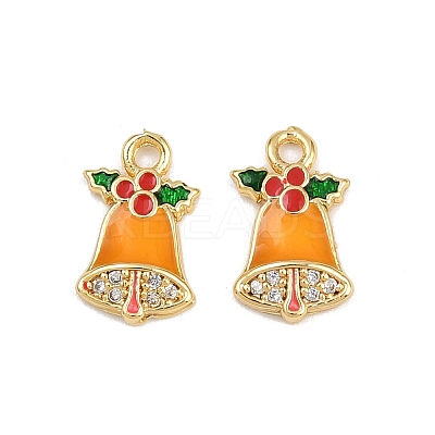 Brass Micro Pave Cubic Zirconia Charms KK-Z129-01G-02-1