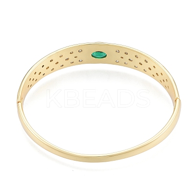 Cubic Zirconia Oval Hinged Bangle BJEW-G651-10G-05-1