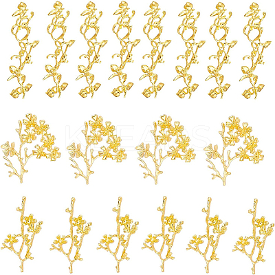 24Pcs 3 Style Electroplated Alloy Rhinestone Settings PALLOY-BC0002-20-1