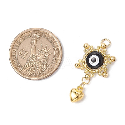 Glass Seed Beaded Eye Pendants PALLOY-MZ00634-1