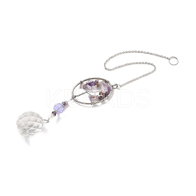 Amethyst Pendant Decoration LS-AJEW-P098-04P-1