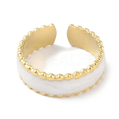 Ion Plating(IP) 304 Stainless Steel Enamel Cuff Finger Rings LS-RJEW-L107-083G-01-1