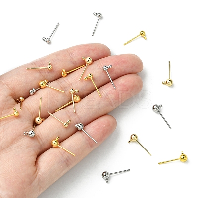 24Pcs 6 Sstyles Rack Plating Brass Stud Earring Settings KK-FS0001-41-1