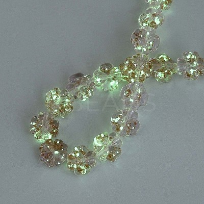 Luminous Handmade Gold Foil Glass Beads Strands FOIL-N029-01B-1