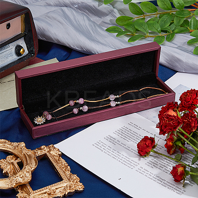 Rectangle PU Leather Necklace  Storage Boxes with Velvet Inside CON-WH0094-31D-01-1