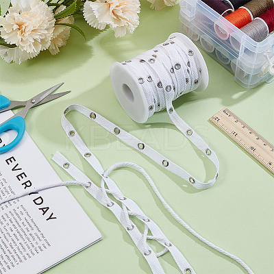 20 Yardcs Cotton Ribbon with Stainless Steel Eyelets OCOR-BC0009-65A-02-1