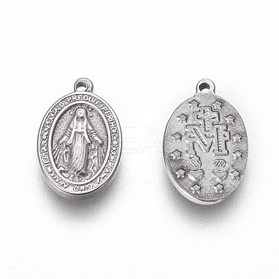 Non-Tarnish 304 Stainless Steel Religon Charms STAS-P231-01AS-1