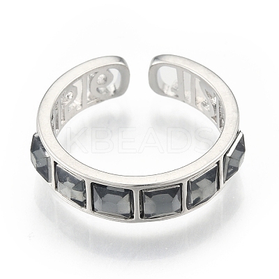 Brass Number Hollow Open Cuff Ring RJEW-N039-10P-1