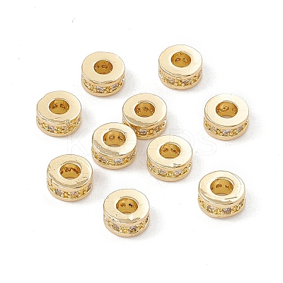 Brass Micro Pave Cubic Zirconia Beads ZIRC-F009-31LG-1