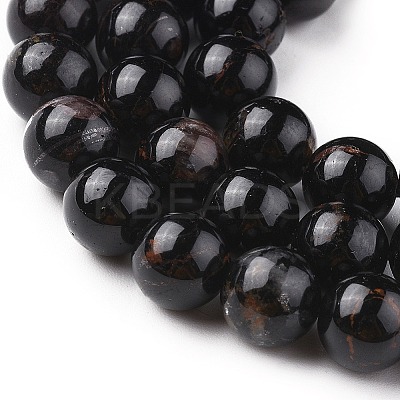 Natural Black Tourmaline Beads Strands G-F666-05-8mm-1