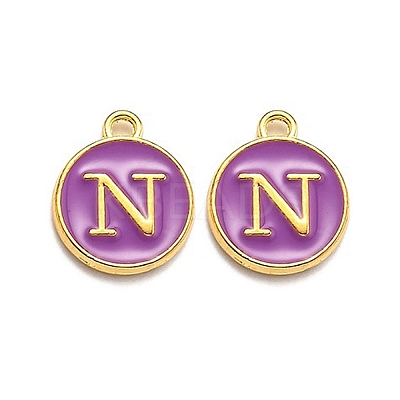 Golden Plated Alloy Enamel Charms LS-ENAM-Q437-12N-1