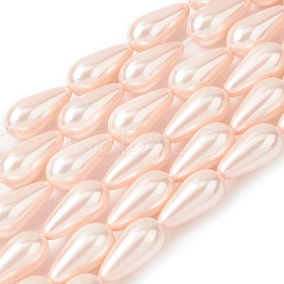Electroplate Opaque Glass Imitation Pearl Beads Strands EGLA-H113-09A-01-1