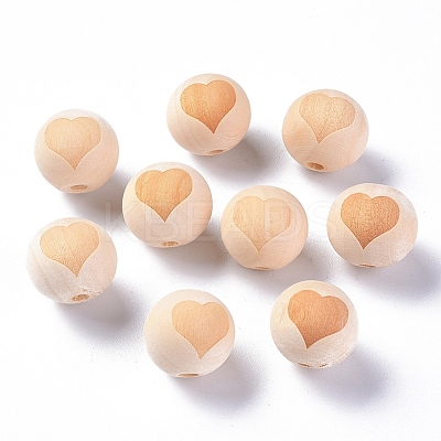 Unfinished Wood Beads LS-X-WOOD-S036-07-1