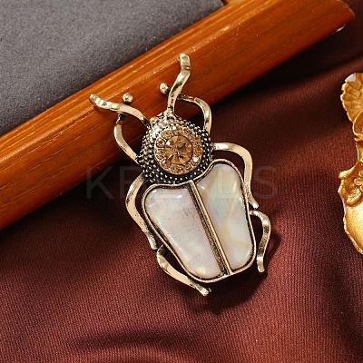 Insects Acrylic Imitation Shell with Rhinestone Brooch Pin LS-PW-WG0DB04-01-1