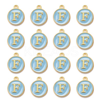 Golden Plated Alloy Enamel Charms ENAM-S118-04F-1