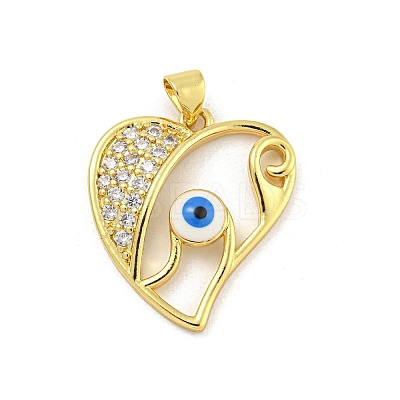Rack Plating Brass Micro Pave Cubic Zirconia Pendants KK-G513-44G-1
