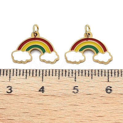 316 Surgical Stainless Steel Enamel Charms STAS-S116-403G-1
