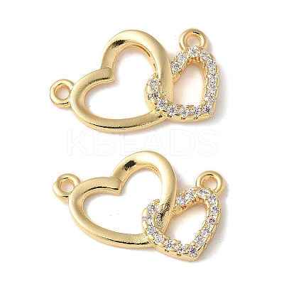 Brass Micro Pave Clear Cubic Zirconia Pendants KK-Q031-44G-02-1