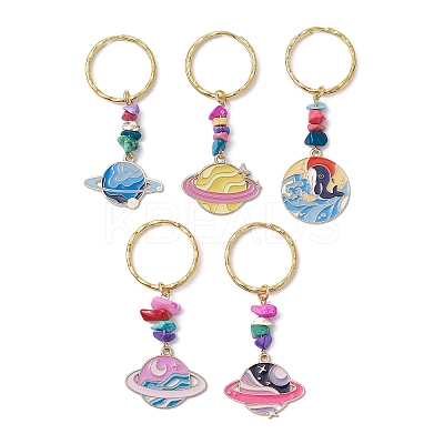 Planet Alloy Enamel Pendant Keychain KEYC-JKC00598-1