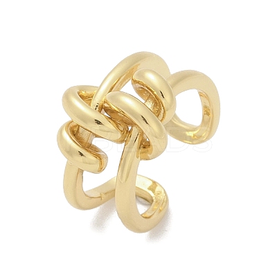 Brass Adjustable Cuff Rings for Women RJEW-C129-03G-1