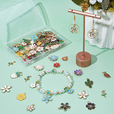 14 Styles Alloy Enamel Pendants ENAM-SC0005-96-1
