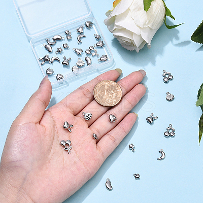 36Pcs 9 Styles 304 Stainless Steel Mixed Shapes Charms STAS-YW0002-79-1