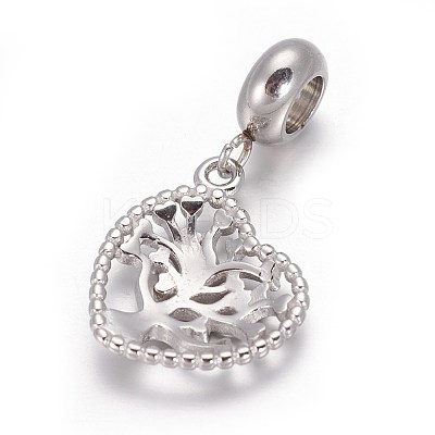 Tarnish Resistant 304 Stainless Steel European Style Dangle Charms LS-OPDL-L013-52P-1
