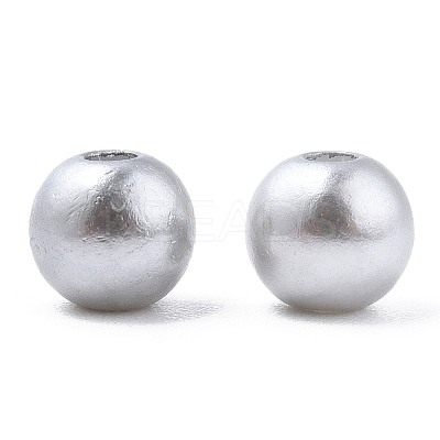Spray Painted ABS Plastic Imitation Pearl Beads OACR-T015-05A-03-1