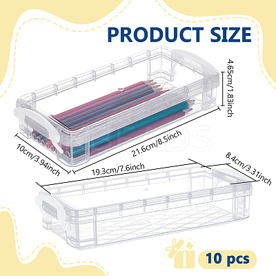 Rectangle Plastic Pencil Case AJEW-WH0596-276C-1