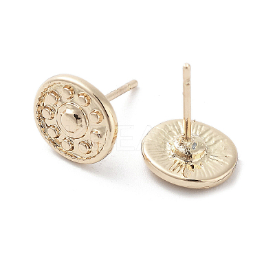 Flat Round Alloy Studs Earrings for Women EJEW-H309-08KCG-1