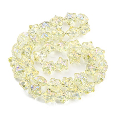 Full Rainbow Plated Electroplate Transprarent Glass Beads Strands EGLA-G037-07A-FR01-1