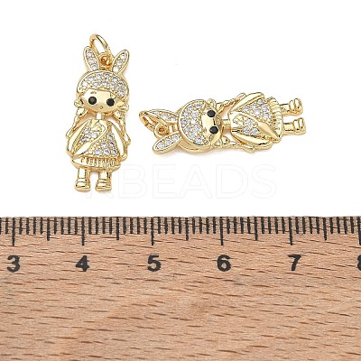 Brass Micro Pave Black Cubic Zirconia Pendants CU-CBA9AFC-01G-02-1