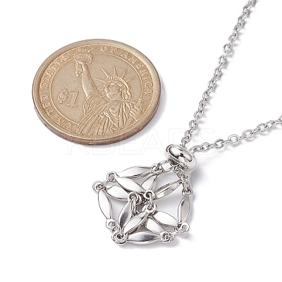 3Pcs 3 Style 304 Stainless Steel & Brass Macrame Pouch Empty Stone Holder for Pendant Necklaces Making NJEW-JN04442-1