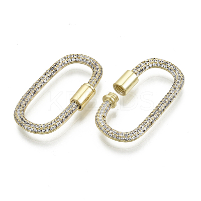 Brass Micro Pave Cubic Zirconia Screw Carabiner Lock Charms LS-ZIRC-N039-008A-NF-1