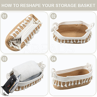 Cotton Rope Woven Storage Basket AJEW-WH20020-153A-1