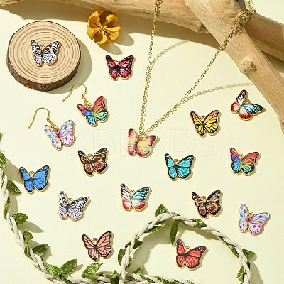 60Pcs 12 Colors Alloy Enamel Pendants FIND-CJ0011-13-1