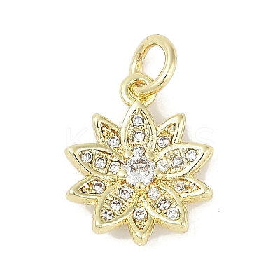 Rack Plating Brass Micro Pave Cubic Zirconia Pendants KK-H509-23G-02-1