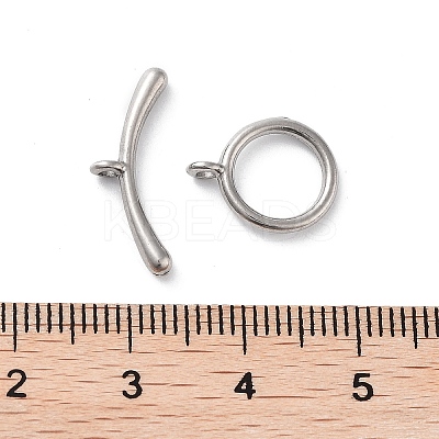 Non-Tarnish 304 Stainless Steel Ring Toggle Clasps STAS-A092-09F-P-1