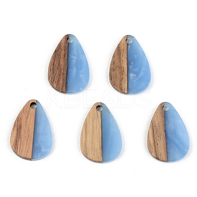 Opaque Resin & Walnut Wood Pendants RESI-S389-027A-C-1