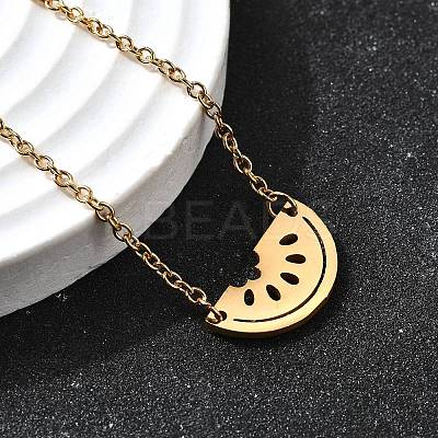 Funny 201 Stainless Steel  Watermelon Link Bracelets BJEW-B128-01G-1